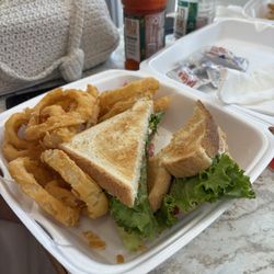 East Side Grill - BLT and onion rings