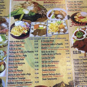 El Tenampa - Menu - Mexican Near Me - Orlando, Florida