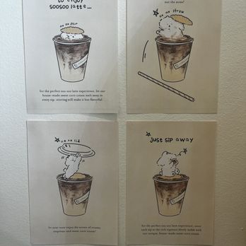 Harucake - cute infographic of their popular soosoo latte - Coffee & Tea Near Me - Los Angeles, California