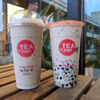 Tea Top - Two of my faves. Left: Mung Bean Milk Slushy ($4.95). Right: Earl Grey 3Q Milk Tea ($4.95). - Bubble Tea Near Me - Atlanta, Georgia Tea Top - Two of my faves. Left: Mung Bean Milk Slushy ($4.95). Right: Earl Grey 3Q Milk Tea ($4.95). - Bubble Tea Near Me - Atlanta, Georgia