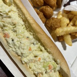 Ella’s Top Corral  - Slaw Dog from Heaven! Corn Nuggets and crinkle cut fries