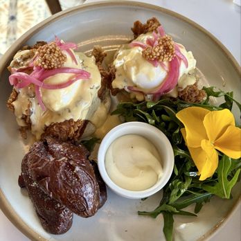 The Royale - Fried Chicken Benedict. - Breakfast & Brunch Near Me - Pleasant Hill, California The Royale - Fried Chicken Benedict. - Breakfast & Brunch Near Me - Pleasant Hill, California