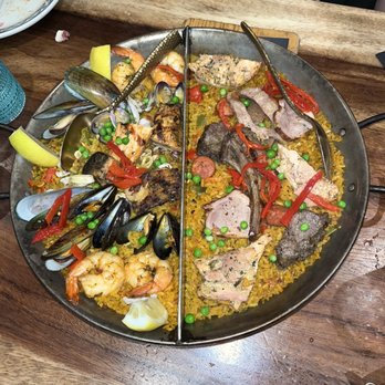 Cafe Sevilla - Paella seafood Marinera & meat Rupestre - Spanish Near Me - Costa Mesa, California