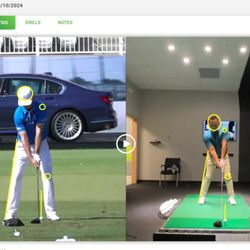 GOLFTEC - Huntsville - This is a screenshot of my dashboard post lesson. Tyler analyzed my swing with the pro's to the left and went into detail how to improve.