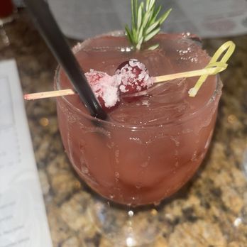 Deja Brew Bar & Grill - Adult Drinkie: Cranbrrrrrita  (Don Julio Blanco, Cranberry Puree, Triple Sec, lime) - Bars Near Me - Oak Lawn, Illinois