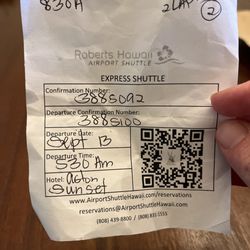 Roberts Hawaii Airport Shuttle - The only instructions provided by this business. No mention of their strict policy.