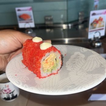 Fuji Revolving Sushi Bar - Hot Cheeto roll?! Who would've thought to come up with this! Yum! - Sushi Bars Near Me - Cypress, California Fuji Revolving Sushi Bar - Hot Cheeto roll?! Who would've thought to come up with this! Yum! - Sushi Bars Near Me - Cypress, California