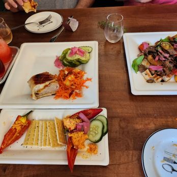 Zoll Vineyards - The Dutton sandwich, pimento cheese pickle plate and steak salad - Wineries Near Me - Dutton, Virginia
