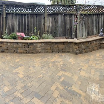 System Pavers - Panoramic of back yard. - Masonry/Concrete Near Me - Fremont, California System Pavers - Panoramic of back yard. - Masonry/Concrete Near Me - Fremont, California