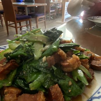 Chaba - Chinese Broccoli with Crispy Pork - Thai Near Me - Cypress, California