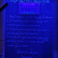 Clancy's - House rules for billiards