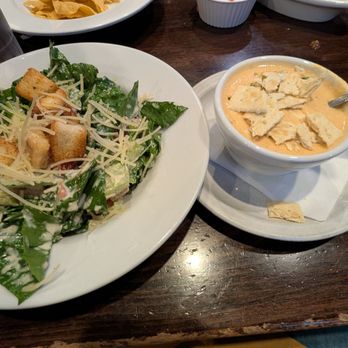 The Beehive Grill - Soup and salad combo. Caesar salad and beer cheese soup. - Bars Near Me - Logan, Utah