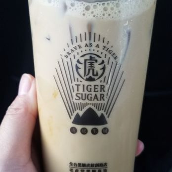 Tiger Sugar - Medium size black sugar boba pearl milk, without cream mousse - Coffee & Tea Near Me - Las Vegas, Nevada Tiger Sugar - Medium size black sugar boba pearl milk, without cream mousse - Coffee & Tea Near Me - Las Vegas, Nevada