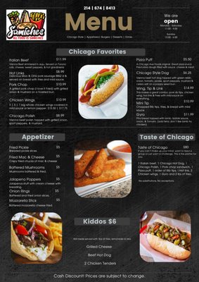 Menu photo 2 samiches bar and grill Ferris, TX