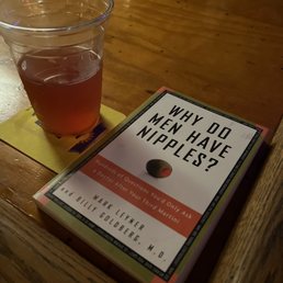 Beer from the bar, and some light reading Beer from the bar, and some light reading