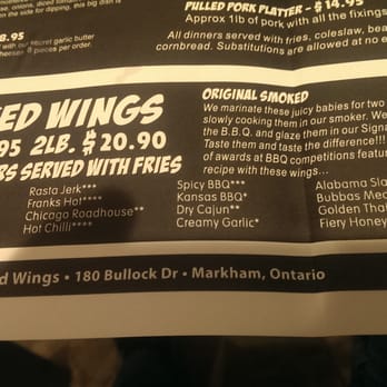 Big Bone BBQ & Wicked Wings - Wings menu - Barbeque Near Me - Markham, Ontario