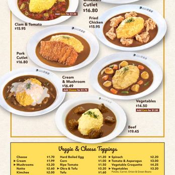 CoCo Ichibanya - Menu - omelet - Japanese Curry Near Me - Frisco, Texas