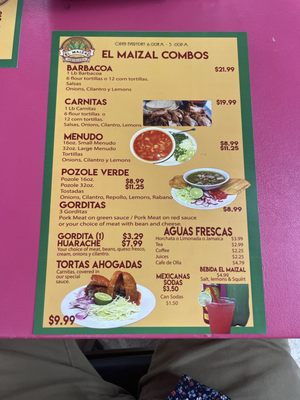 Menu photo 4 El Maizal San Antonio, TX