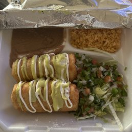 Chimichanga dinner and I got a side of quac and chips.   So fresh, just delicious.  The guacamole is so good and tasteful.