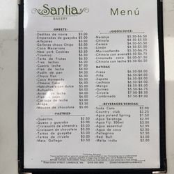 Santias - Menu