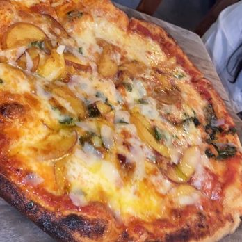 Gather - Seasonal Peach Pizza - New American Near Me - Berkeley, California