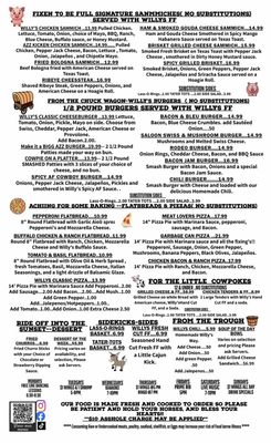 Menu photo 2 Willy's Bar & Grill Fellsmere, FL
