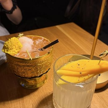 Etc Bar X Thaizakaya - Mango Sticky Rice Cocktail and Lychee Mocktail - Thai Near Me - Costa Mesa, California