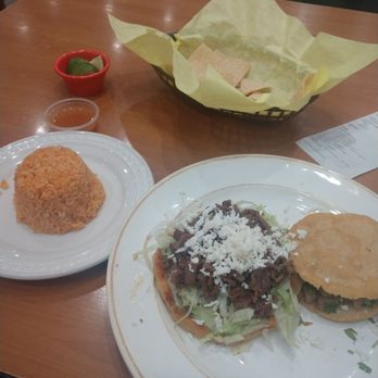 Huarache Xpress - Yummy! Rice tower, beef sope (left) and carnita gordita. - Mexican Near Me - Simi Valley, California Huarache Xpress - Yummy! Rice tower, beef sope (left) and carnita gordita. - Mexican Near Me - Simi Valley, California