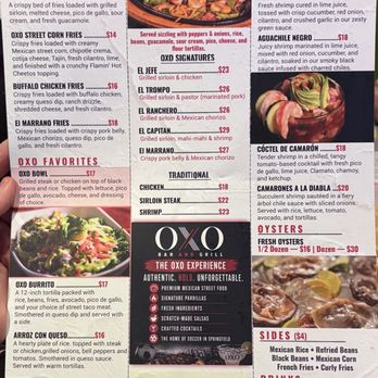 OXO - Menu, July 2026 - Sports Bars Near Me - Springfield, Missouri OXO - Menu, July 2026 - Sports Bars Near Me - Springfield, Missouri