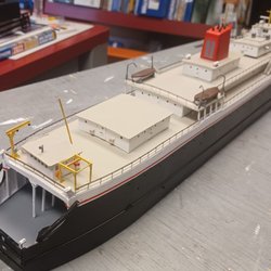 Another view of the scratchbuilt N scale carferry "Viking II".