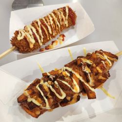 Half Mozza Half Hot Dog and Potato Mozza Dog
