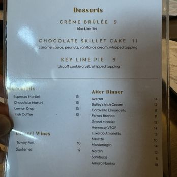 The James - Dessert Menu - American Near Me - Charleston, South Carolina The James - Dessert Menu - American Near Me - Charleston, South Carolina