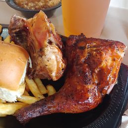 Half a smoked chicken platter Half a smoked chicken platter