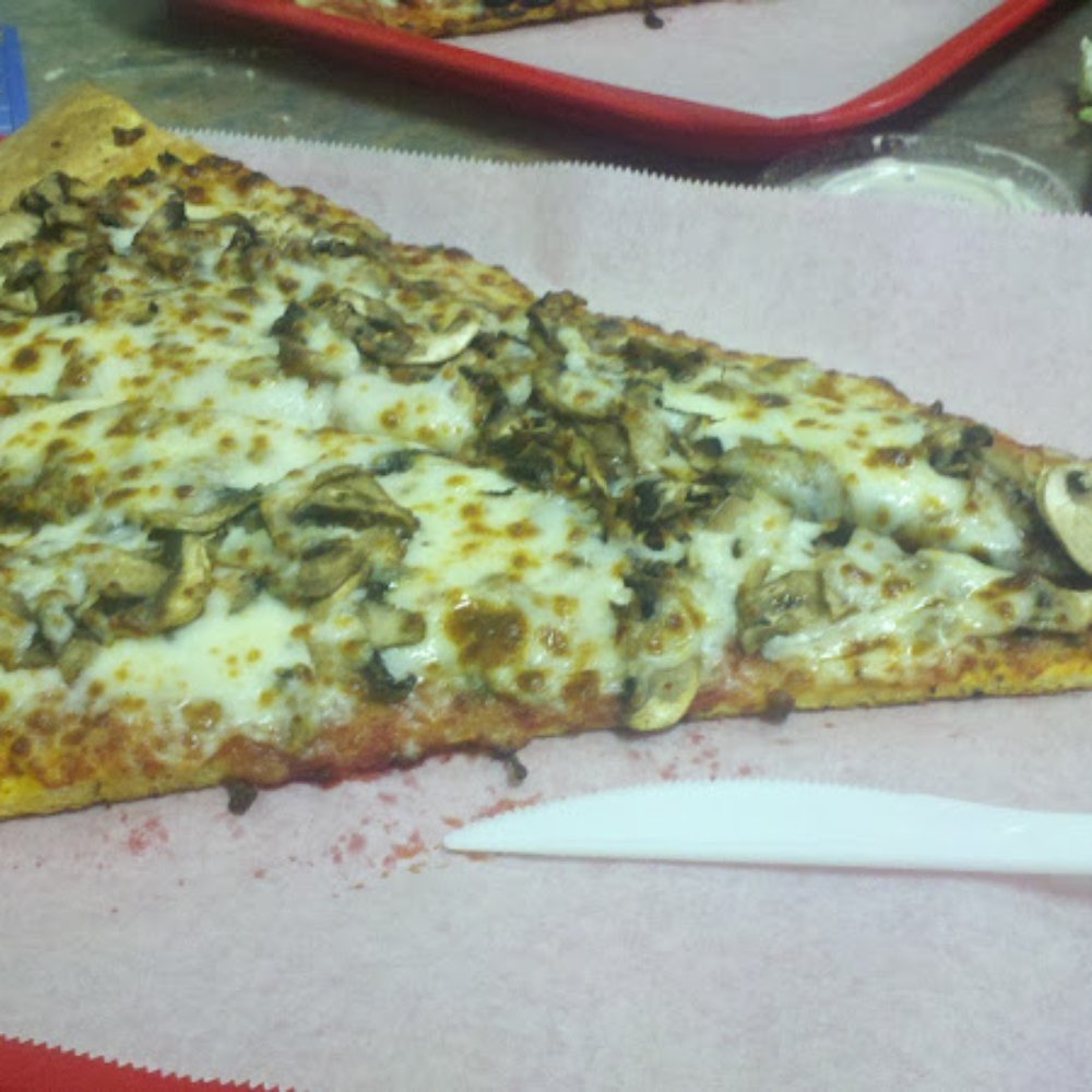 New York Pizza - huge slice- mushroom and cheese. $3.50 - Pizza Near Me - Mountain View, California