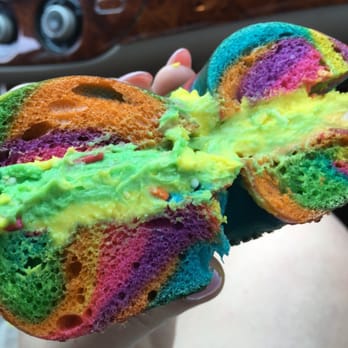 Bagel Boy - Rainbow Bagel with rainbow cream cheese - Bagels Near Me - Brooklyn, New York