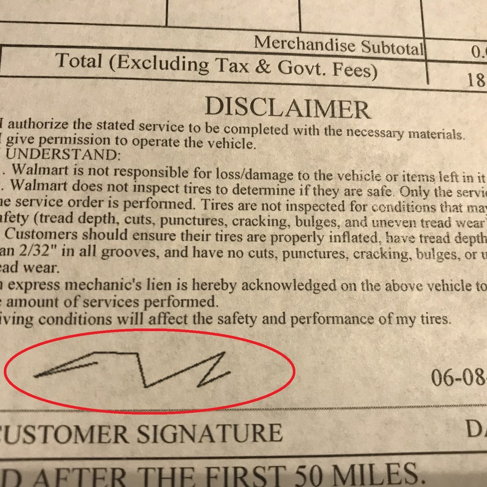 Walmart Supercenter - They even forged my signature on the disclaimer. FRAUD! - Department Stores Near Me - Corona, California Walmart Supercenter - They even forged my signature on the disclaimer. FRAUD! - Department Stores Near Me - Corona, California
