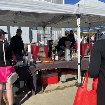Grizzaffi Coffee Catering - Tent at Urban Harvest farmers market - Caterers Near Me - Houston, Texas