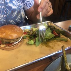 Basecamp Plant Based Kitchen I Bar & Market - Crab cake and side option salad