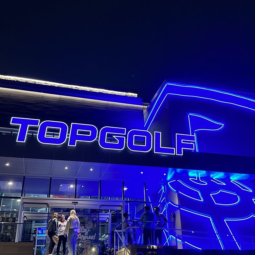 Topgolf - Front at night. - Golf Near Me - Holtsville, New York Topgolf - Front at night. - Golf Near Me - Holtsville, New York