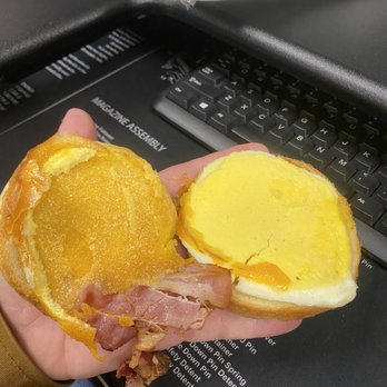 Starbucks - For 5.75 this double bacon sandwich could use an extra slice of bacon and better placement. - Coffee & Tea Near Me - Rosamond, California Starbucks - For 5.75 this double bacon sandwich could use an extra slice of bacon and better placement. - Coffee & Tea Near Me - Rosamond, California