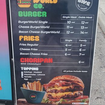ChurroWorld Co - Burger World Menu - Food Trucks Near Me - North Miami Beach, Florida