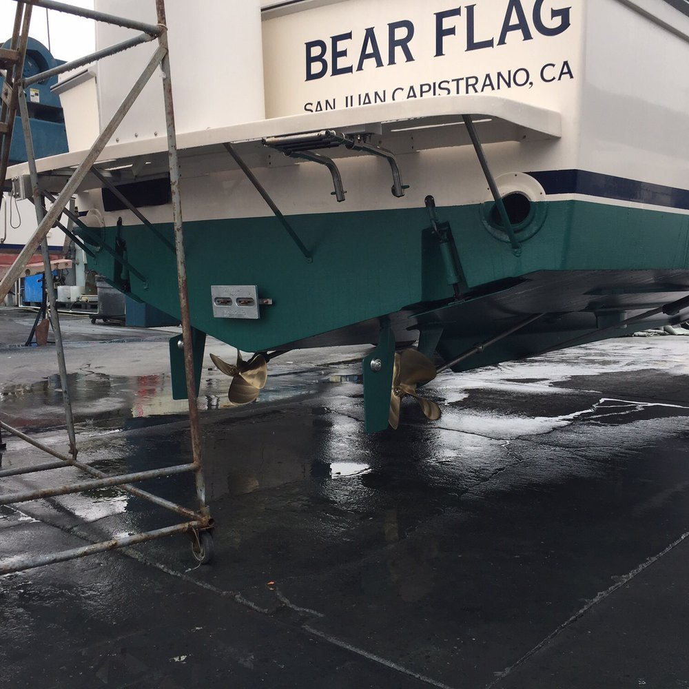 Basin Marine - Bear Flag being launched. Check out that bottom job from Basin and look at those props, tuned by Wilmington Props. Super sweet. - Boating Near Me - Newport Beach, California Basin Marine - Bear Flag being launched. Check out that bottom job from Basin and look at those props, tuned by Wilmington Props. Super sweet. - Boating Near Me - Newport Beach, California