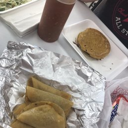 Tacos al vapor. Mixture is papa beans carne desebrada. But you can order whatever u want. The Gorditas de fajita ARE GOOD!! Tacos al vapor. Mixture is papa beans carne desebrada. But you can order whatever u want. The Gorditas de fajita ARE GOOD!!