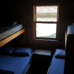 Peaceful Valley Campground - Log cabin bedroom - Campgrounds Near Me - Downsville, New York