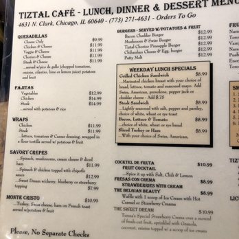 Tiztal Cafe - Menu - Breakfast & Brunch Near Me - Chicago, Illinois Tiztal Cafe - Menu - Breakfast & Brunch Near Me - Chicago, Illinois