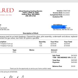 Invoice for "service". Invoice for "service".