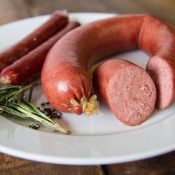 Grand Champion Meats - Grand Champion Meats sausage plated.
