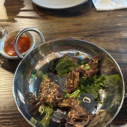 Beef jerky appetizer almost finished!!! Almost forgot to take a picture!
