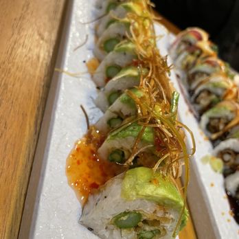 Kumi Sushi - Green Dragon Roll (vegetarian) - Sushi Bars Near Me - Sacramento, California Kumi Sushi - Green Dragon Roll (vegetarian) - Sushi Bars Near Me - Sacramento, California