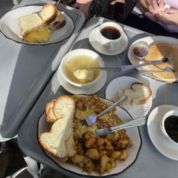 The spread--Lox and Onions Omelet, Matzo Ball Soup, Coffee, Blueberry Pancakes, The NYC Food Guy Latke Lovers Breakfast Sandwich The spread--Lox and Onions Omelet, Matzo Ball Soup, Coffee, Blueberry Pancakes, The NYC Food Guy Latke Lovers Breakfast Sandwich
